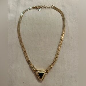 Christian Dior Gold Chain Sapphire and Diamond Style Necklace
